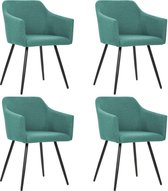 Moderne Eetkamerstoelen Groen set van 4 STUKS Stof / Eetkamer stoelen / Extra stoelen voor huiskamer / Dineerstoelen / Tafelstoelen / Barstoelen / Huiskamer stoelen