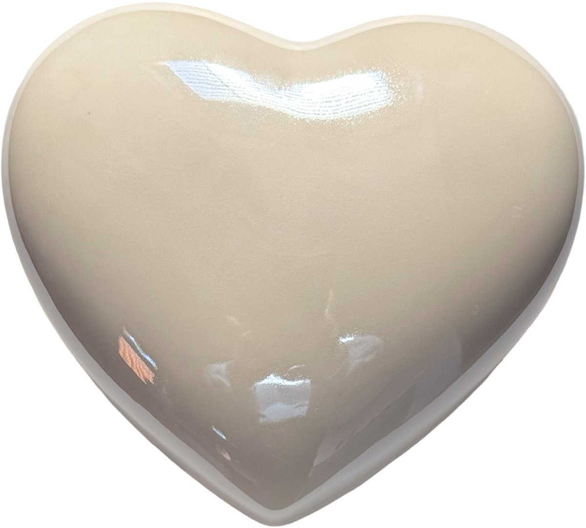 Hartvormige urn – 330 ml – parelmoer– wit - Herinnering urn voor as -