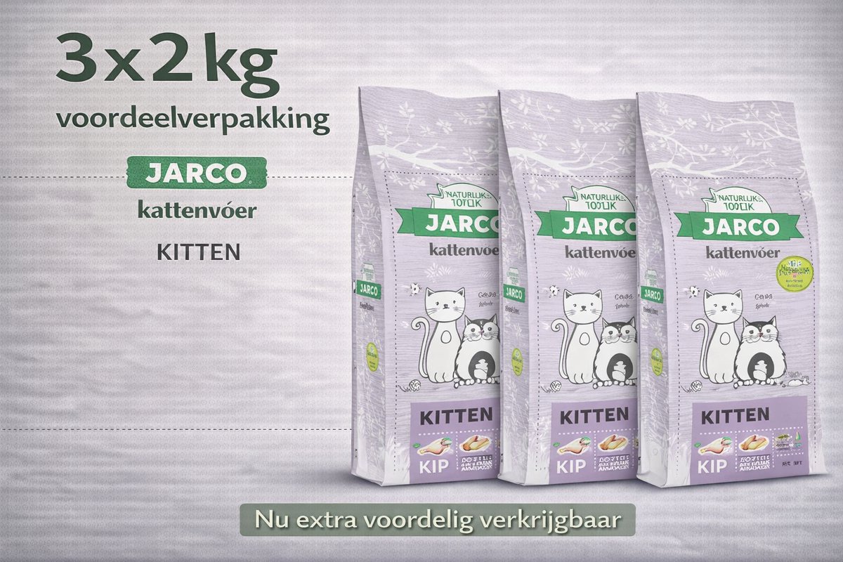 Jarco Premium Cat Vers Kitten - 3x 2kg Voordeelverpakking