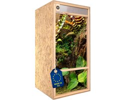 Hoog Houten Terrarium 60x60x120 cm met Frontventilatie en Hygrometer voor Reptielen