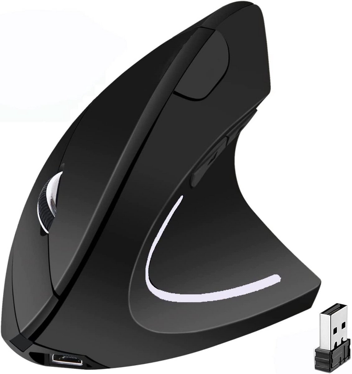 Ergonomische Verticale Muis USB Draadloos Oplaadbaar Hoge Precisie 800-1600 DPI