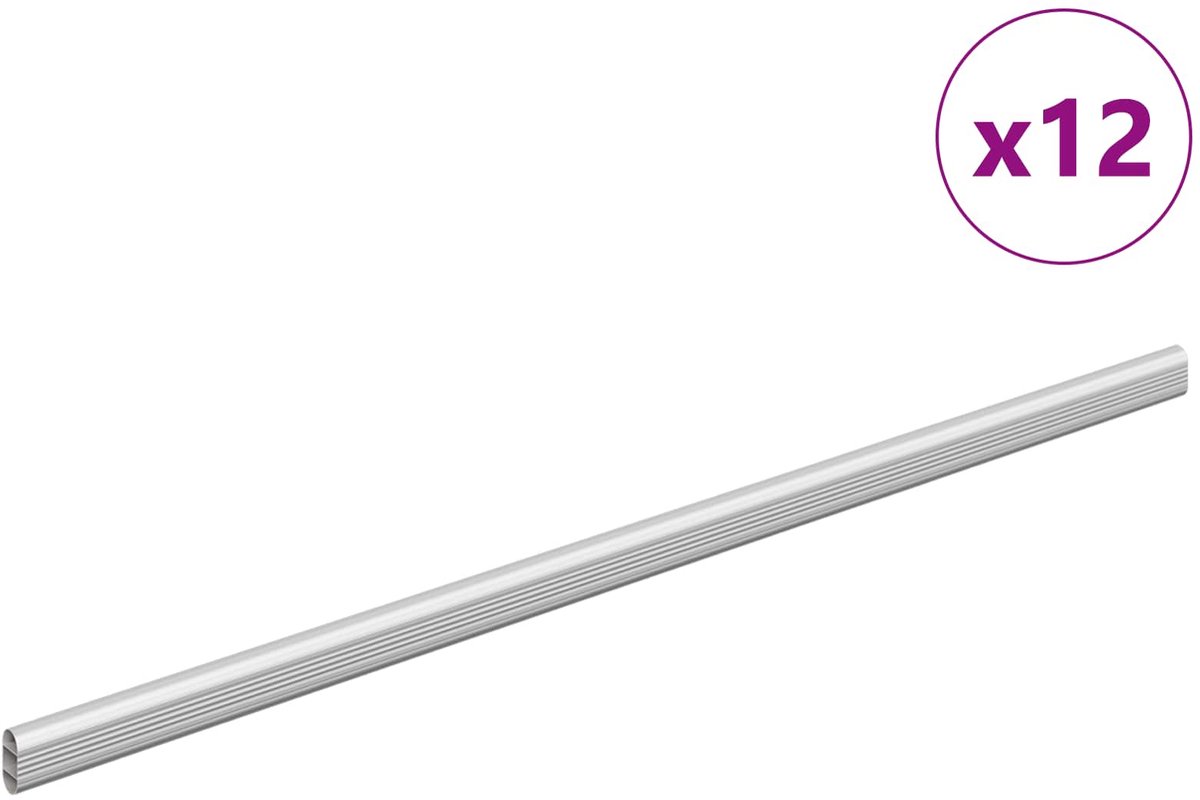 vidaXL - Kaststang - 12 - pcs - Zilver - 664 - x - 15 - x - 29 - mm - Aluminiumlegering