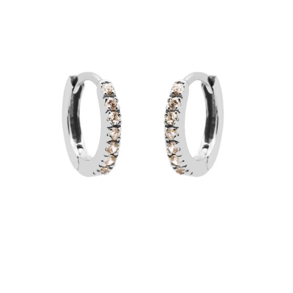 Karma Oorringen Strass Choco Zilver