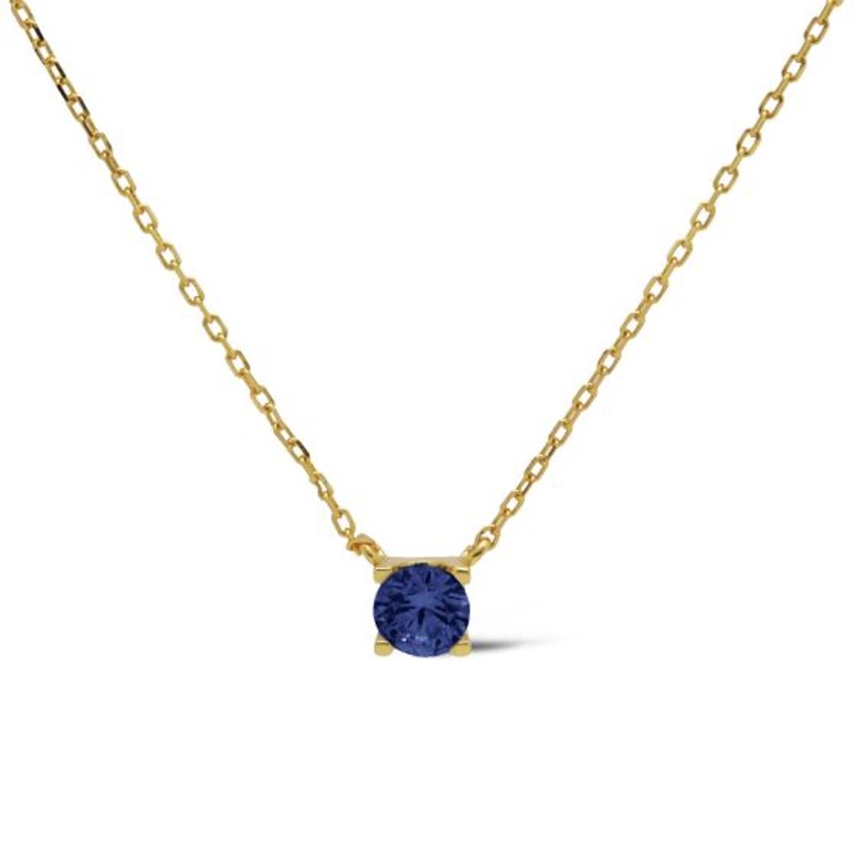 Karma Collier Klassiek Ronde Steen Saffier Blauw Goud