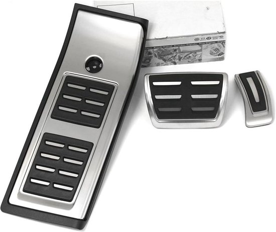 Pedalen Set - Voetsteunen Interieur - Sportieve Look - RVS Met Rubber - Automatische Transmissie - Zilver — afbeelding 2