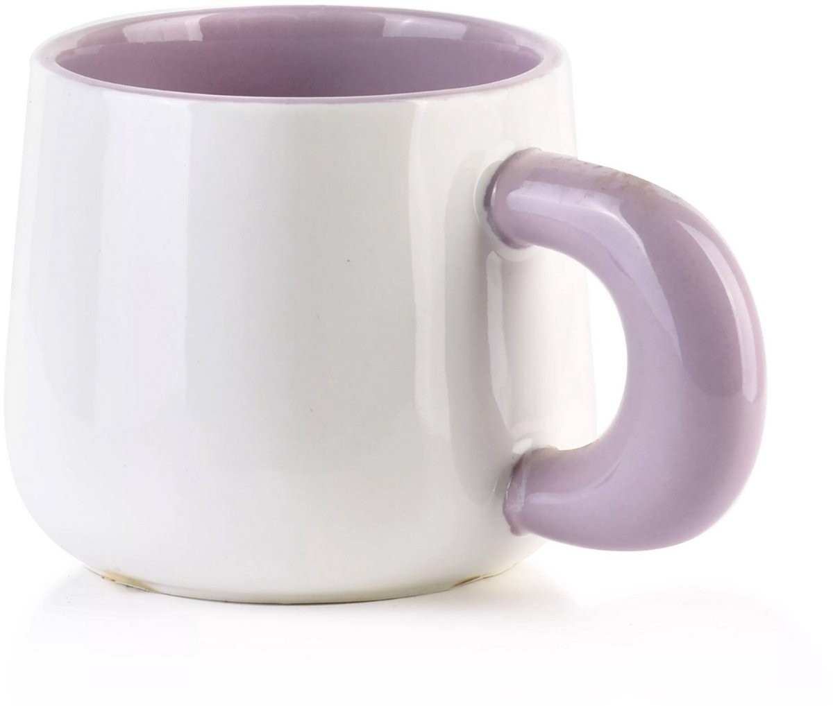 Cappuccino Mok - Mondex Home - 250 ml - Met Oor - Design Koffiemok - Paars - Bijzondere Koffiebeker - Keramiek
