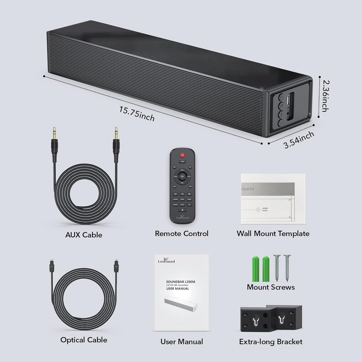 Compacte Soundbar met Bluetooth en HDMI ARC - afbeelding 2