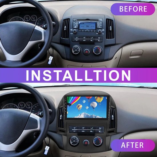 In-Car Navigatiesysteem - Android 13 9-inch display met 2+32 GB opslagruimte Compatibel met Hyundai i30 (modellen 2006-2011) CarPlay | GPS + AHD-camera