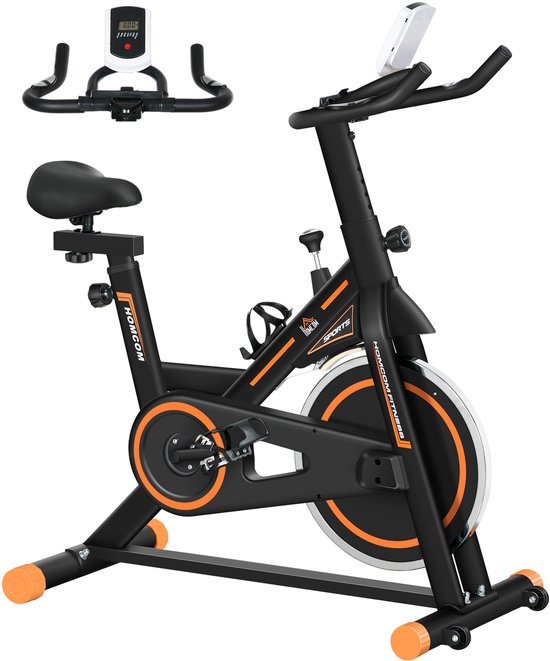HOMCOM Hometrainer - Staal - 103x48x115cm - Oranje