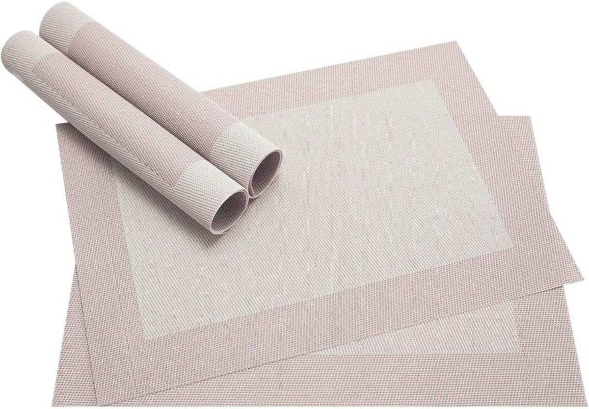 Set van 4 Placemats Geweven Kunststof Afwasbaar - Rechthoekig Tafelkleed - 46x33 cm