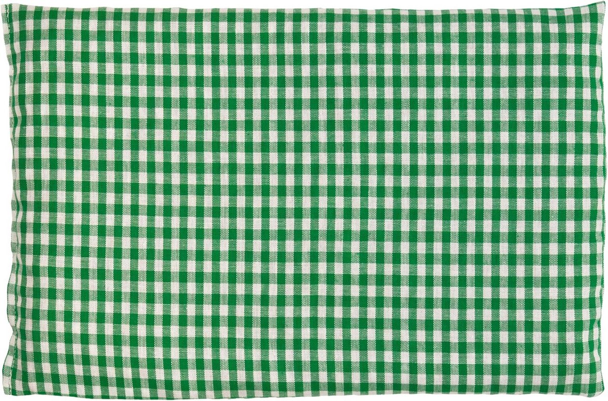Warmtekussen en Koelkussen met Koolzaadkorrels 30x20 cm Groen-Wit - Voor Magnetron en Oven