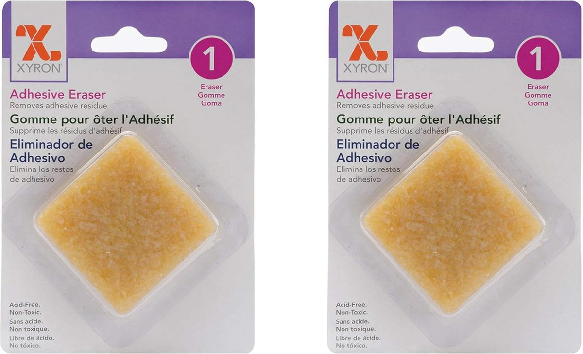 Vierkante Gum - Lijmverwijderaar - Knutselprojecten - Verwijdert Lijmresten - 2x2 Inch - Wit