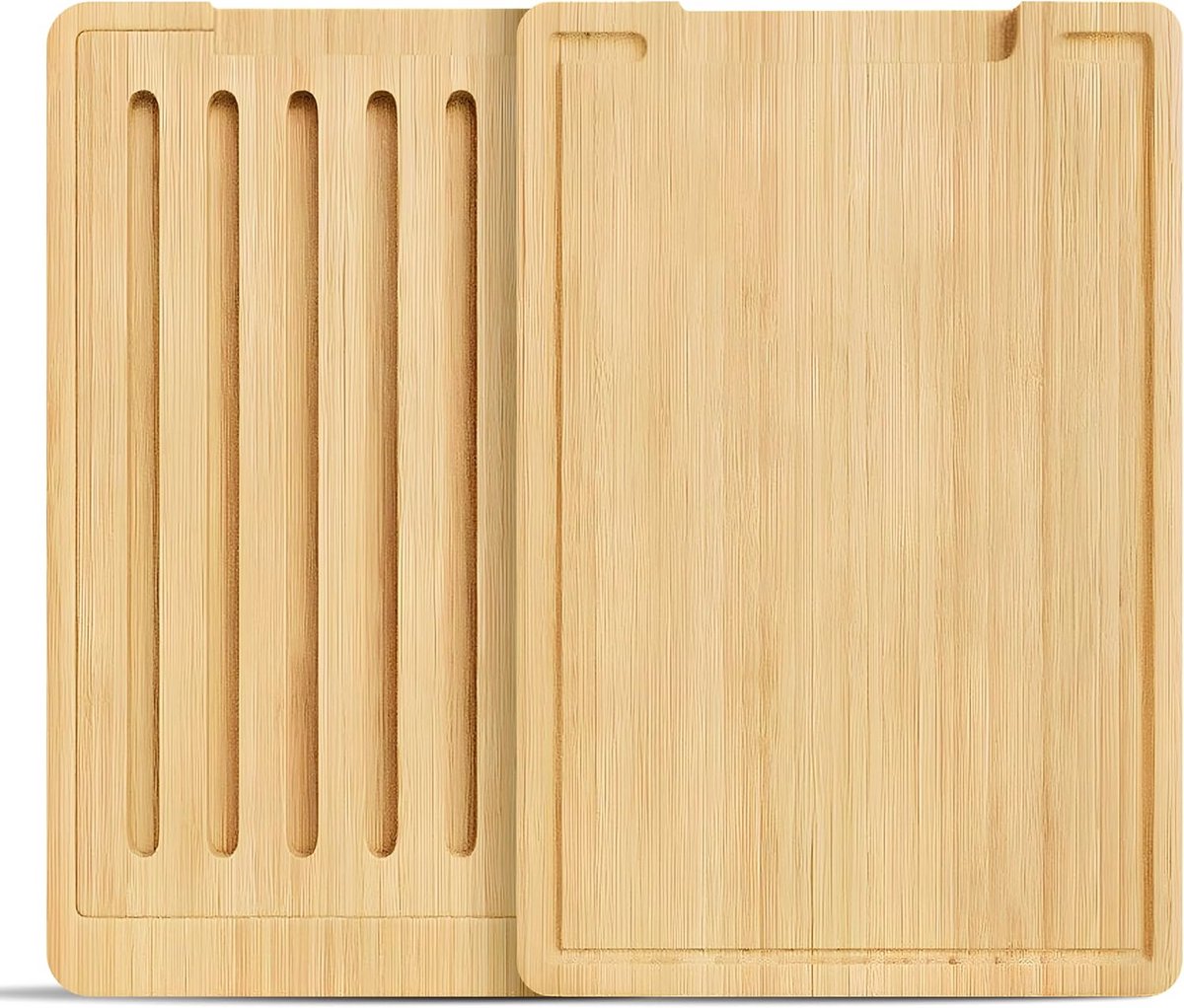 Set van 2 Bamboe Snijplanken met Handvat en Sapgoot