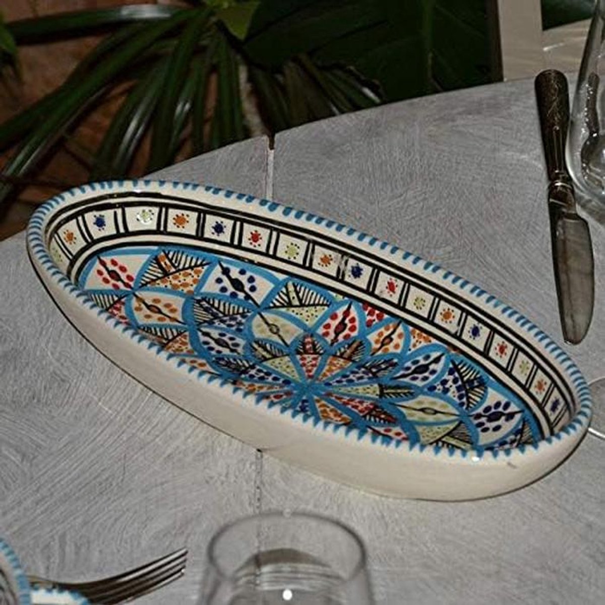 Ovale Ovenschaal Aardewerk 30 cm - Handgedecoreerd Serveercomfort