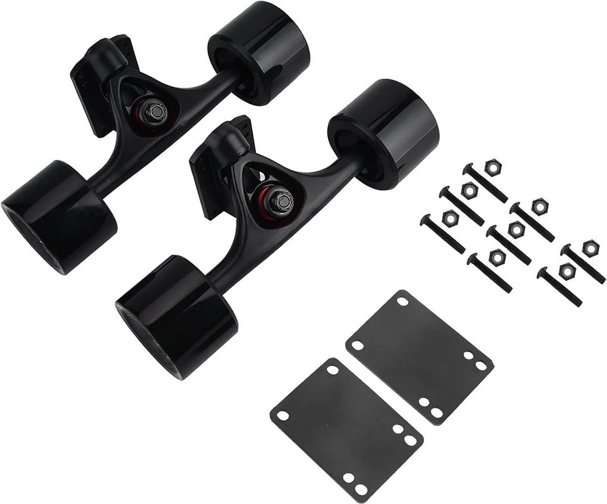 Compleet Skateboard Truck Set 10 24 inch met Wielen Lagers en Montageonderdelen Zwart