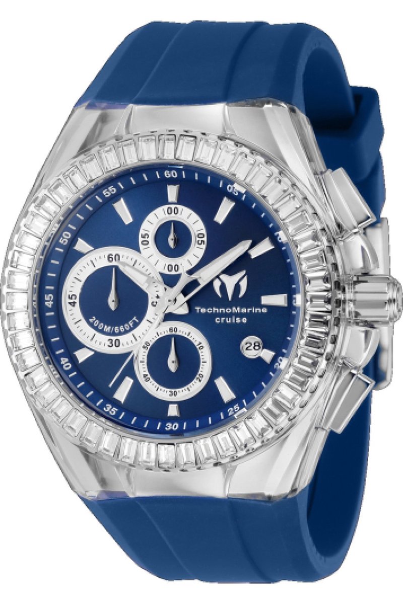 TechnoMarine Cruise TM-121152 Heren Horloge - Waterdicht - Analoog - Quartz Uurwerk - Roestvrij Staal met blauwe Wijzerplaat - 45mm