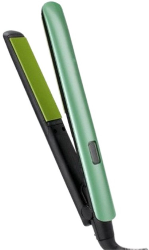 Groene stijltang met krul- en stijlfunctie, lcd-display, temperatuurregeling, krultang voor haarstyling