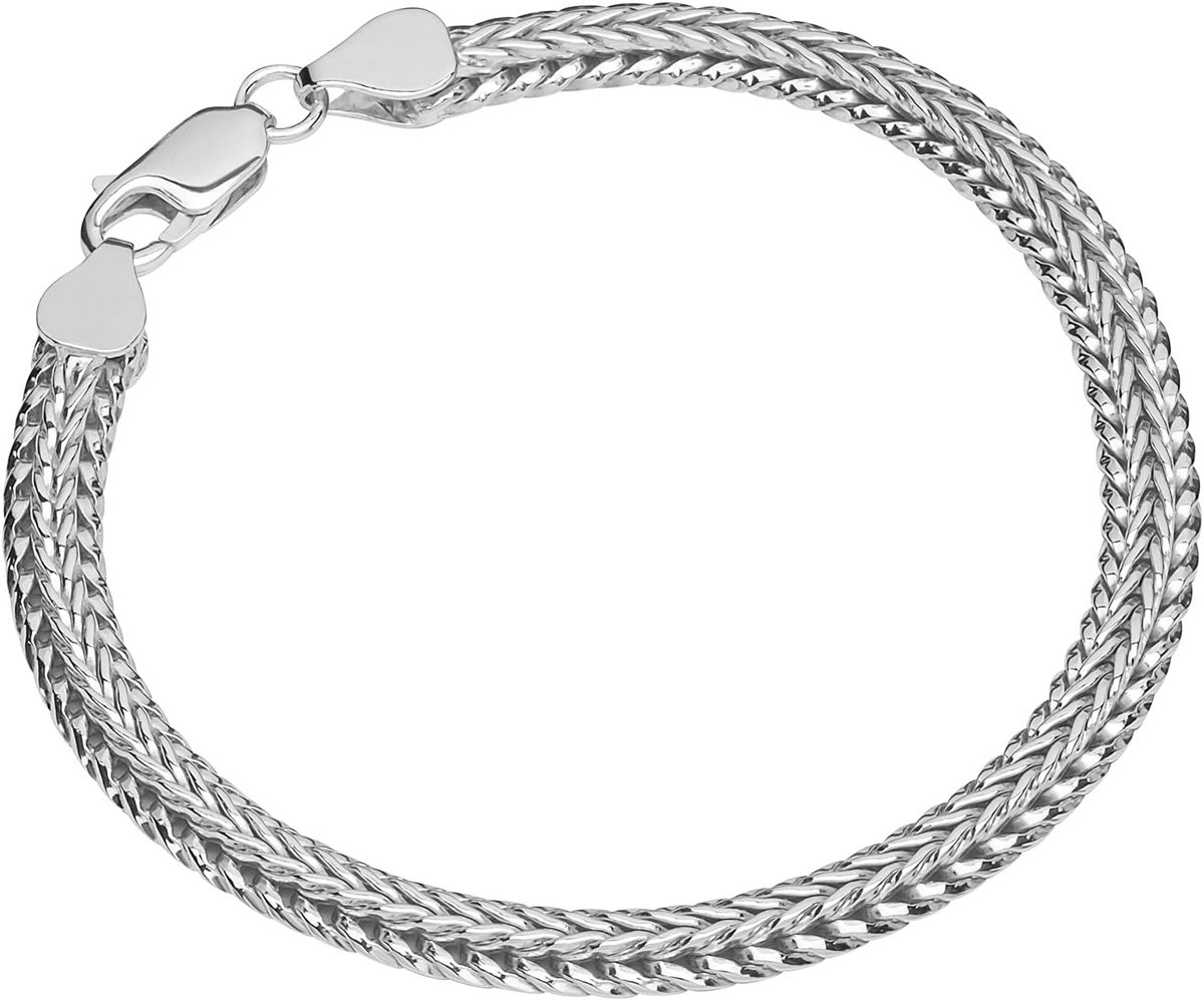 Zilveren Vossenstaart Armband 925 Sterling Zilver 19,5 cm - Speciaal Geperst Detail