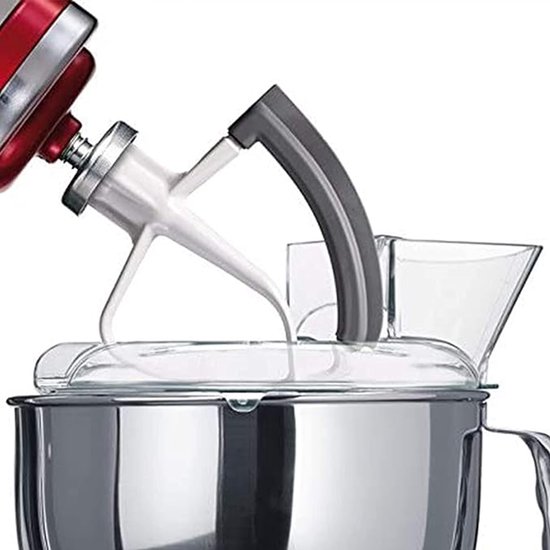 Platte Mixer - 15 X 15 Cm - Menghaak - Geschikt Voor Kitchenaid Blenders - Komschraper - Vaatwasmachinebestendig - Accessoire - Blenderaccessoires - Keukenaccessoires - Geschikt Voor Mengkommen Van 11,4-5 Liter - Wit — afbeelding 2