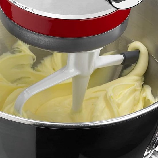 Platte Mixer - 15 X 15 Cm - Menghaak - Geschikt Voor Kitchenaid Blenders - Komschraper - Vaatwasmachinebestendig - Accessoire - Blenderaccessoires - Keukenaccessoires - Geschikt Voor Mengkommen Van 11,4-5 Liter - Wit — afbeelding 5