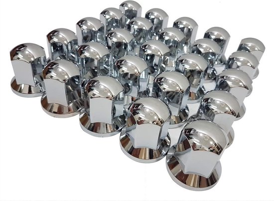 Wheel trims, 80 x 33 mm, chrome plastic, SW33 short, truck