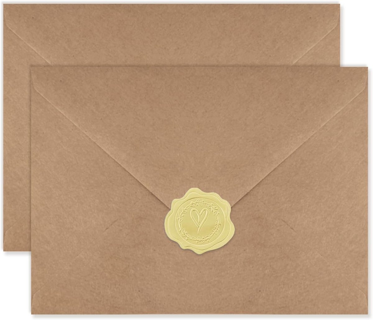 50 Stuks Bruine Kraft Enveloppen voor Uitnodigingen en Kaarten