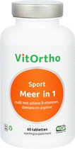VitOrtho Sport Meer in 1, multi met actieve B-vitaminen, damiana en arginine, 60 tabletten voedingssupplement, Non-GMO, Vegan