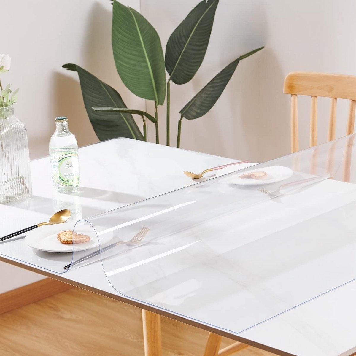 Op maat gemaakte kristalheldere tafelbeschermer - 76 x 183 cm waterdicht PVC