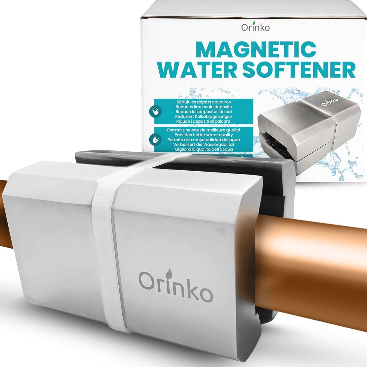 Krachtige magnetische antikalkmagneet voor afvoer en kraan - Kalkbescherming voor wasmachine, vaatwasser en douche - Waterontharder zonder chemicaliën