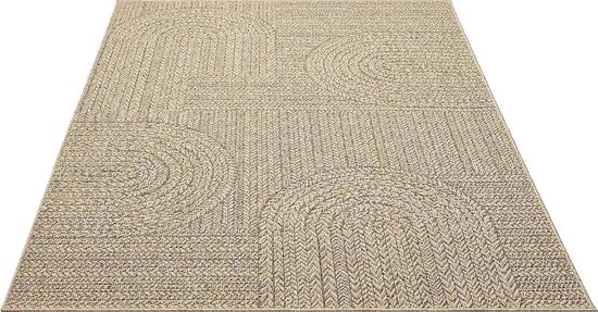 Robuust binnen- en buitentapijt in jute-look, weerbestendig en geschikt voor terras en tuin — afbeelding 4