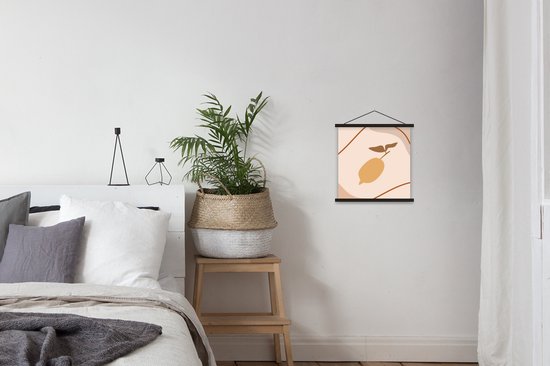 Porte-affiche avec affiche - Affiche scolaire - Été - Citroen - Abstrait - 40x40 cm - Lattes noires