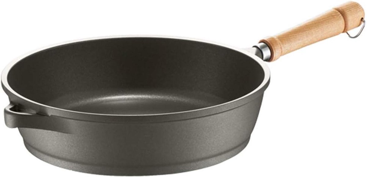 Stoofpan 24 cm met 3-laagse antiaanbaklaag en hoge rand, geschikt voor inductie