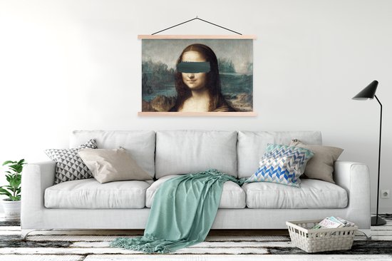 Porte-affiche avec affiche - Affiche scolaire - Mona Lisa - Leonardo de Vinci - Peinture - 150x100 cm - Lattes vierges