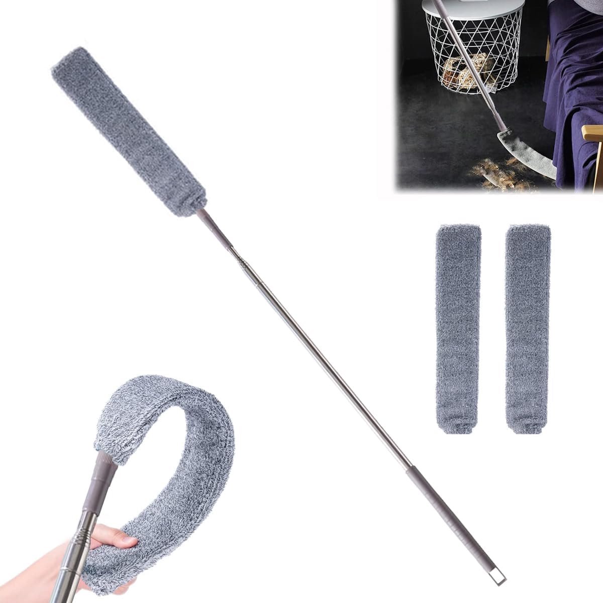 Telescopische Stofdoek voor Smalle Kieren - Intrekbare Microvezel Dweil voor Onder Apparaten en Radiatoren
