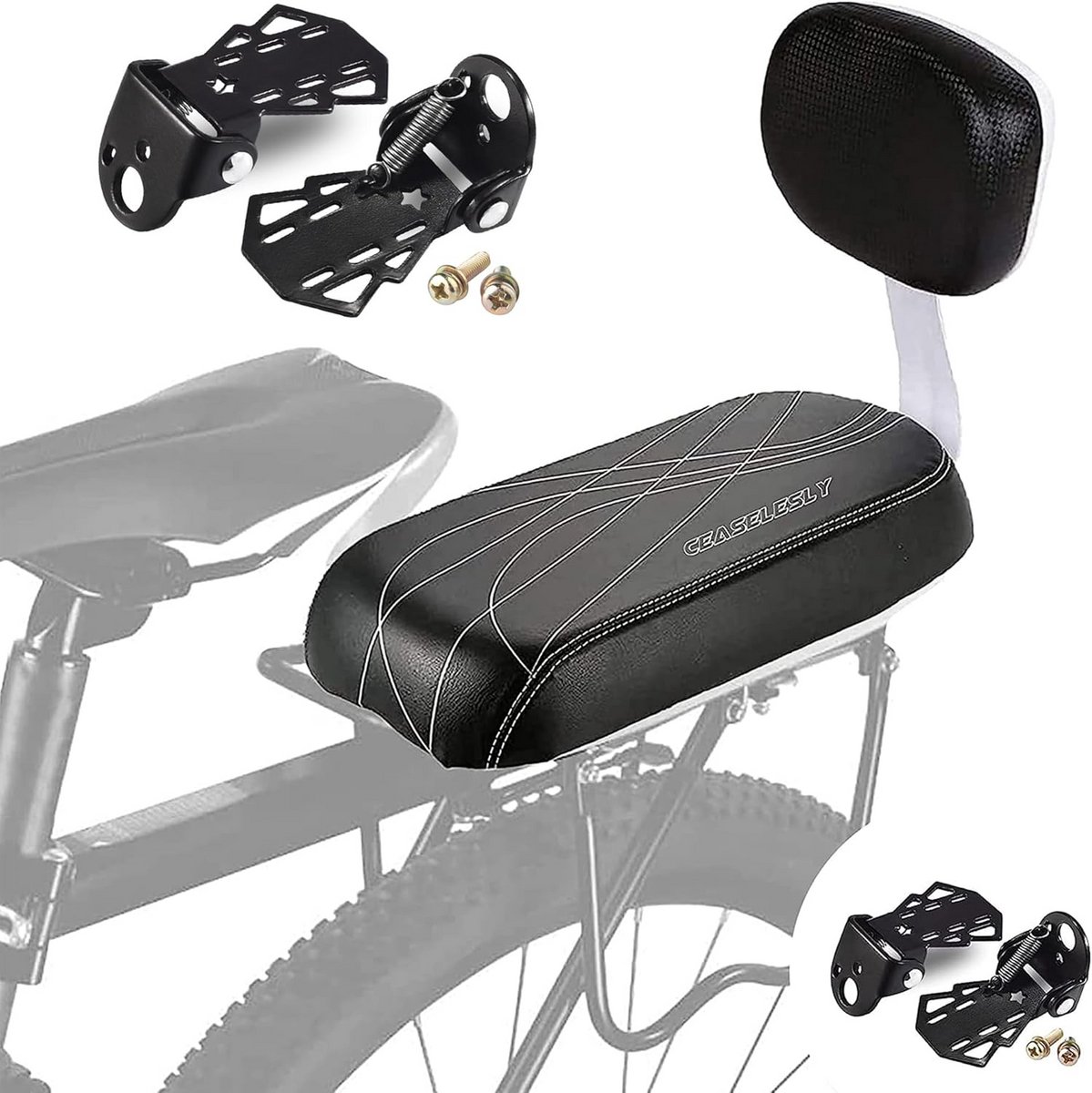 Rear Bicycle Saddle Bicycle Pedals Rear PU Foam Soft Leather Back Cushion for Girls Women Men Children