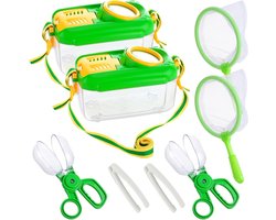 2 items Insectenpotje - Insectenkijker vergrootglas - Insectenloep - Hulpmiddel voor Wetenschap en Natuuronderzoek voor Kinderen - met Pincet, Clip - Insectenvergroteronderzoeksset -Buitenavontuurset voor kinderen van 3- 8 jaar（Standaardeditie）