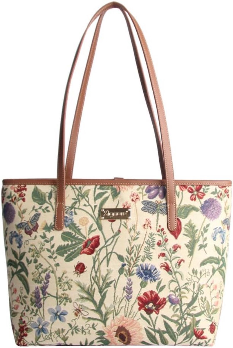 Grote Tapijt Schoudertas met Bloemendessin - Elegante Damentas