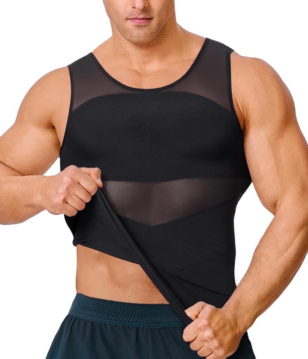 Compressie Shirt Heren Buikweg Shapewear Tanktop voor Afslanken en Stevige Contour