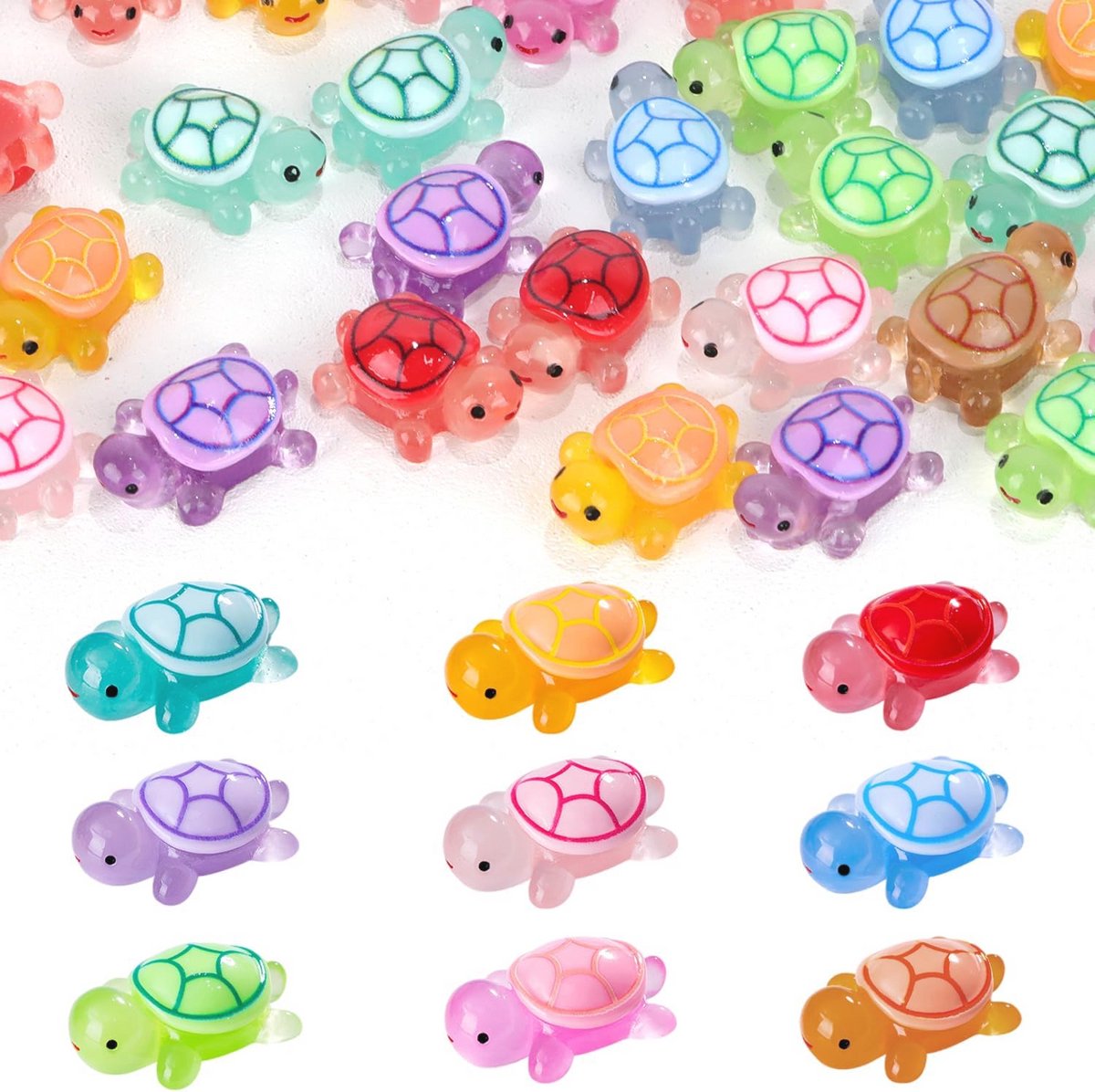 90 stuks mini lichtgevende schildpadden voor tuin en aquarium - creatief decoratieadvies