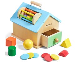 Montessori Vijf-In-ééN Speelgoed, Geschikt Voor Kinderen Van 1-3 Jaar, Verpakt In Houten Kisten, Met Leer-En Ontwikkelspellen, Kindergeschenken