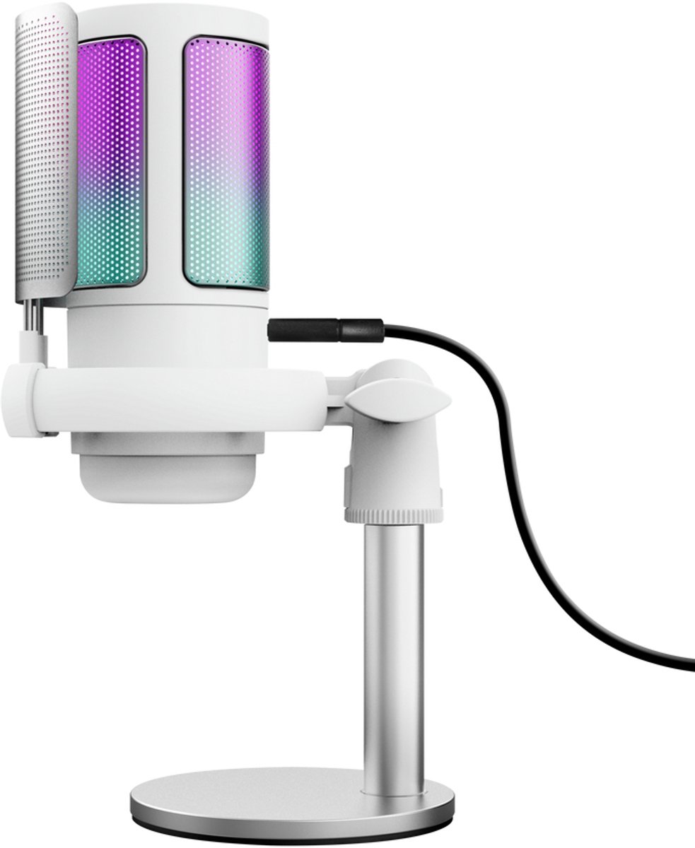 Trust GXT 238W Auron - USB Microfoon - Gaming en Streaming - Cardioïde - RGB Verlichting - Wit