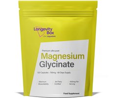 Longevity Box magnesiumglycinaat 1500 mg magnesium supplement 120 capsules