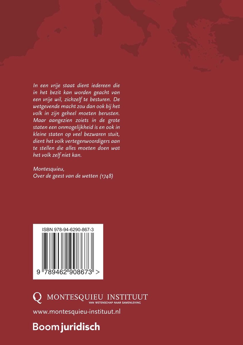 Boek met tekst over "de geest van de wetten" en ISBN-streepjescode.