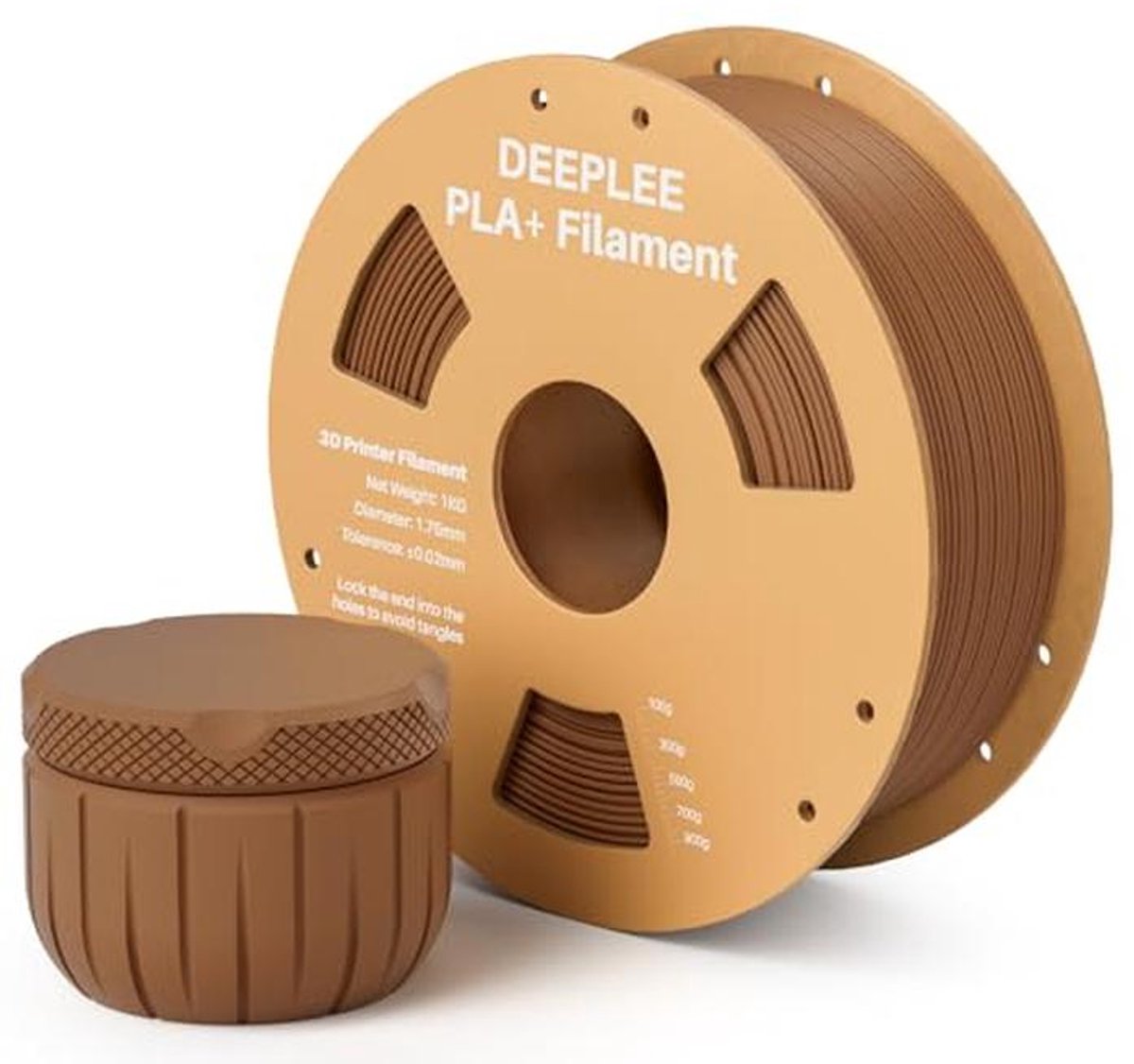 3D-printer filament 1,75 mm bruin, PLA Plus 1 kg met hoge nauwkeurigheid