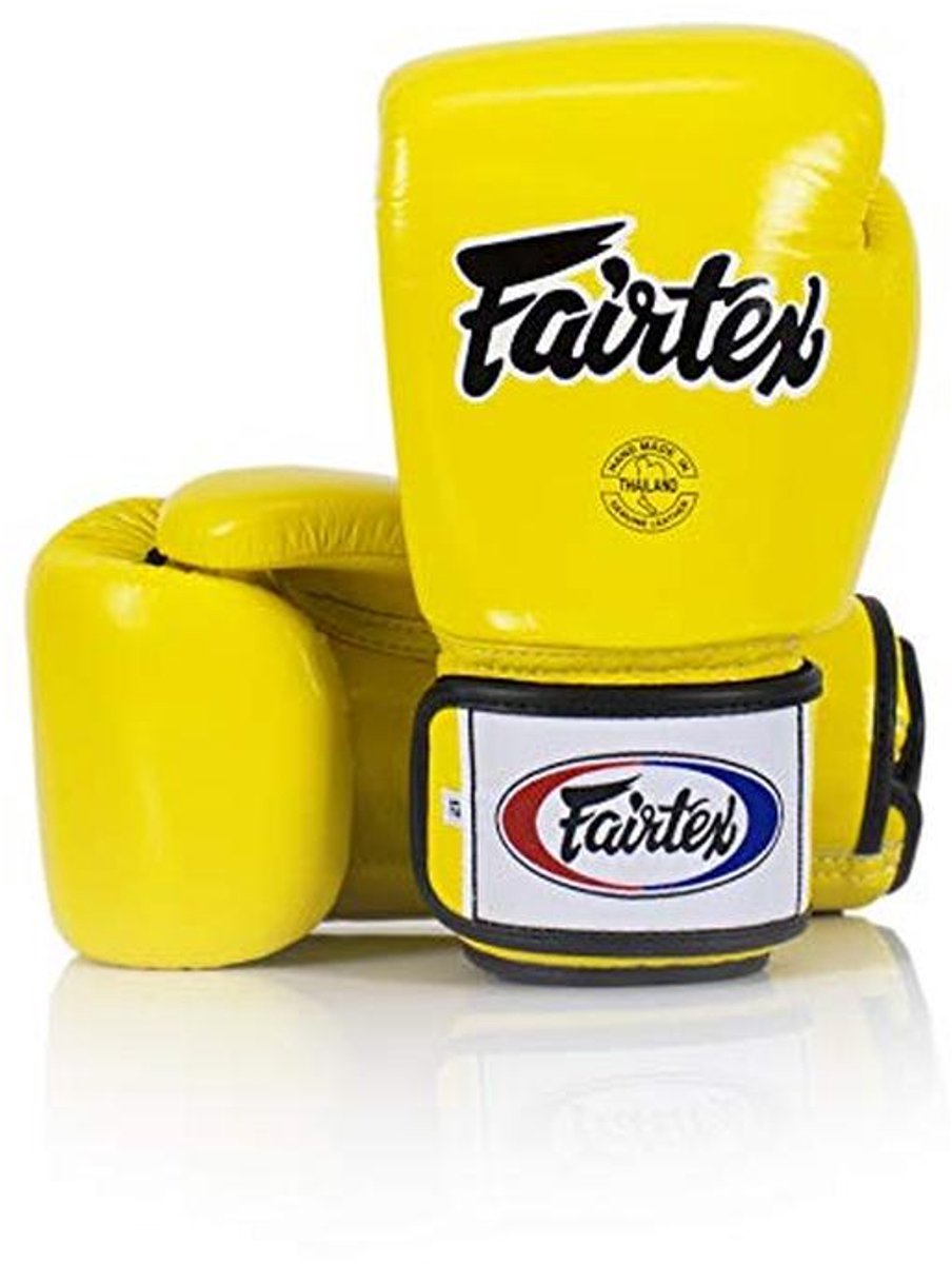 Muay Thai Bokshandschoenen voor Training en Sparring - Effen Geel 14 oz