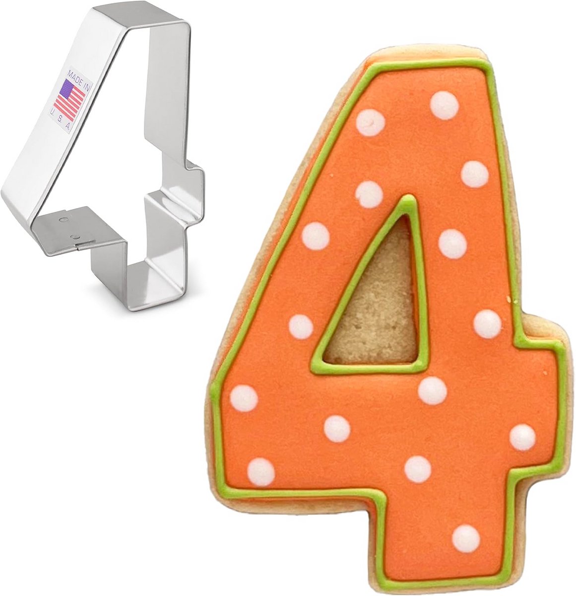 Nummer vier koekjessteker 8.5 cm voor bakken