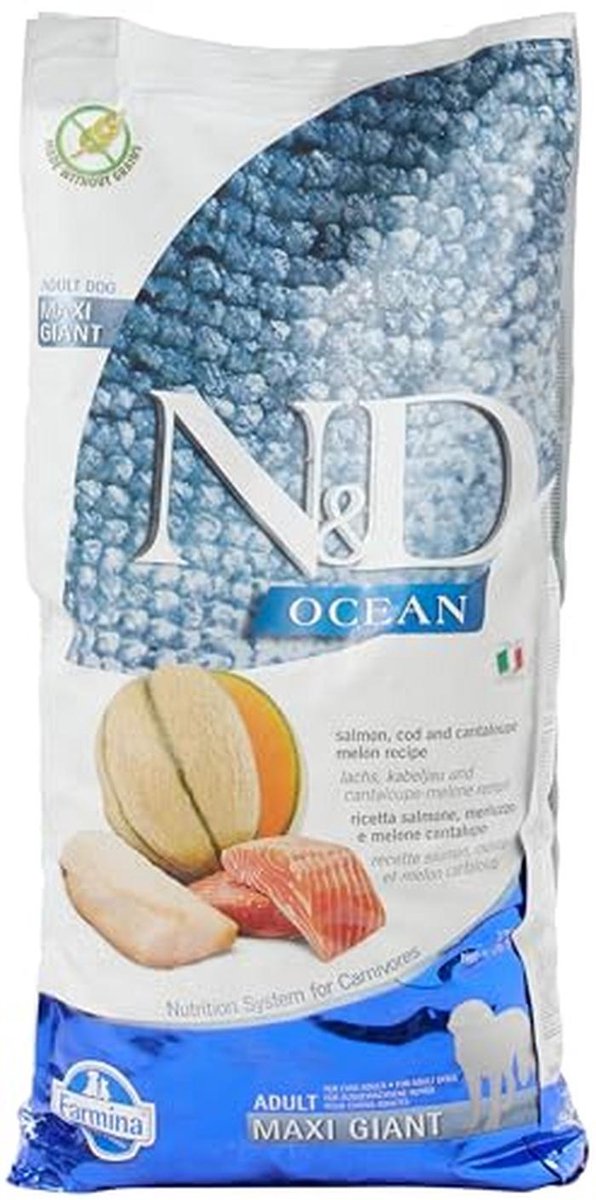 Zalm, Koolvis en Meloen Hondenvoer voor Volwassenen - Giant Maxi 12 KG