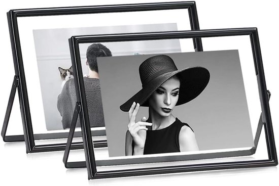 Lawrence Frames 710657 Cornice Portafoto In Metallo Argento – 12,7 X 17,8 Cm, Retro In Velluto Nero, Design Moderno