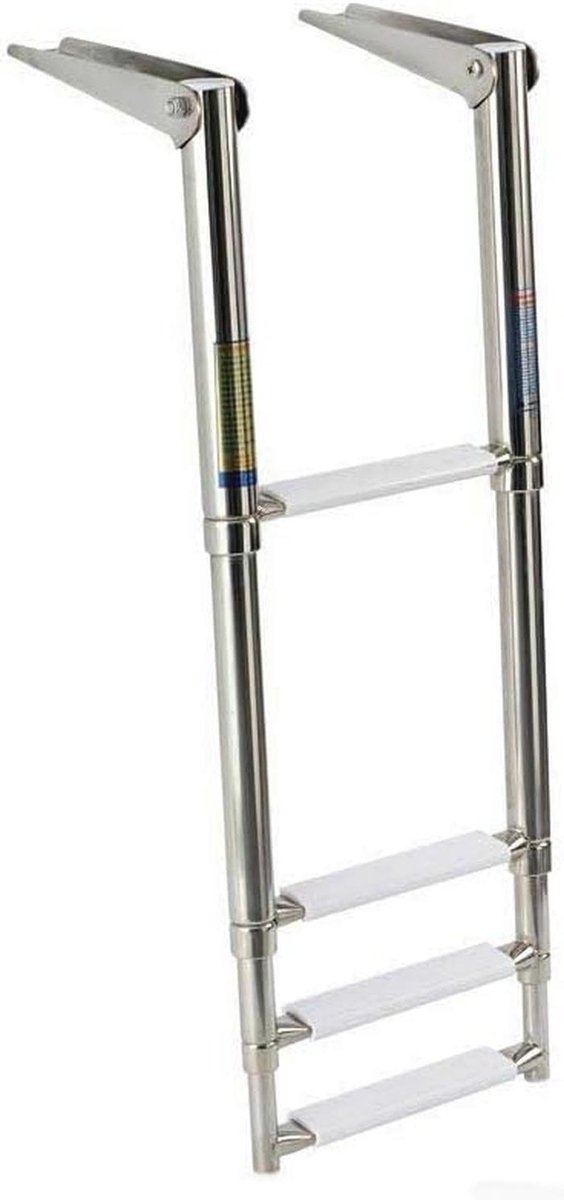 Telescopische ladder met 4 treden van inox