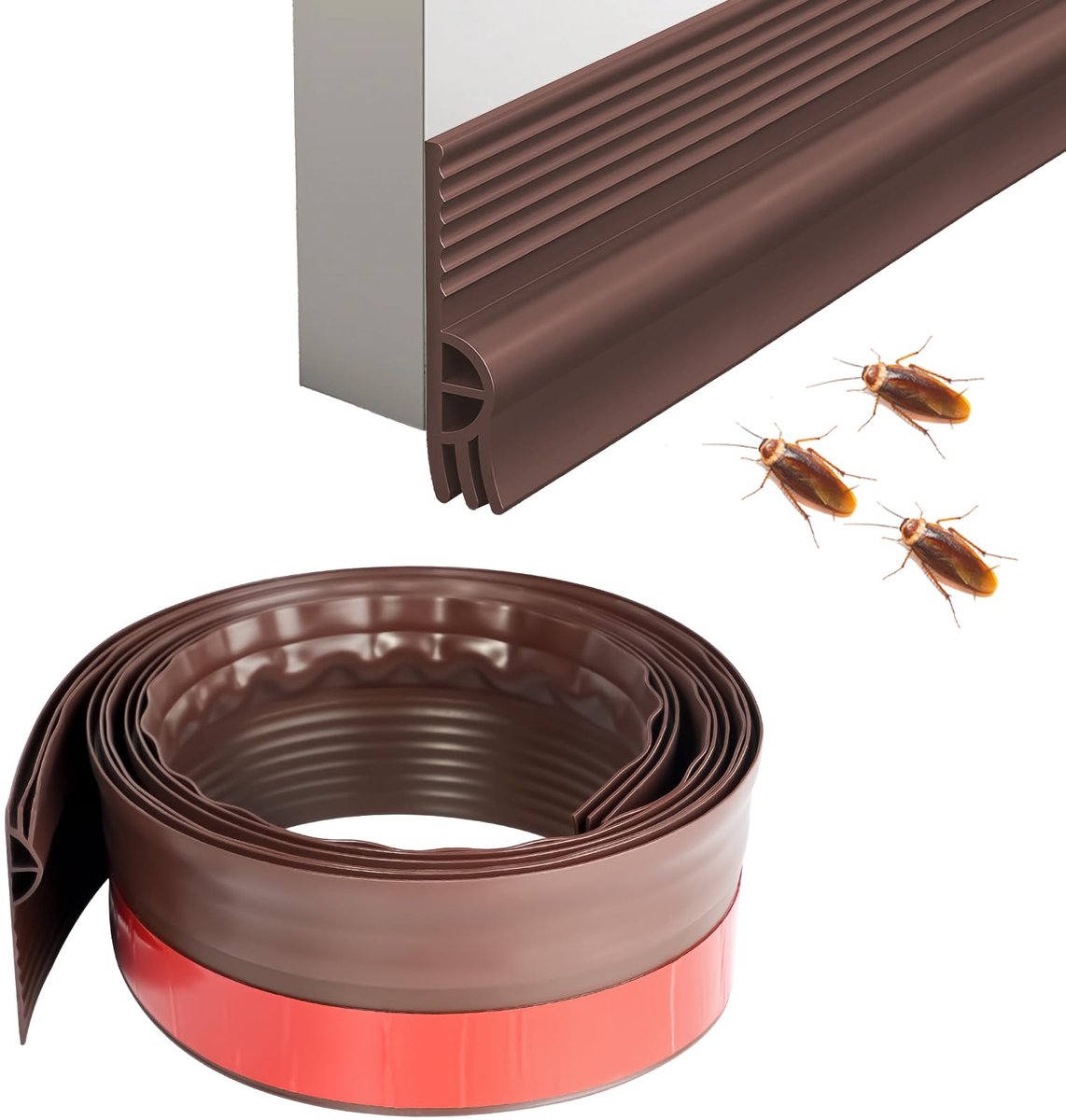 IMPERATORIS® Tochtstrip - Zelfklevende Tochtband - Isolatietape voor Ramen en Deuren - Bescherming Tegen Kou en Geluid - 100 cm - Bruin